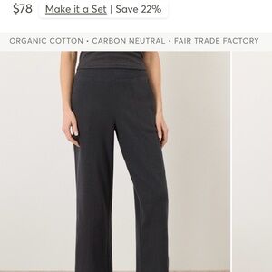 PACT Organic Airplane Pintuck Wide Leg Pant